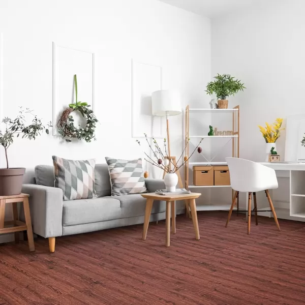 imageSorbus 96 Sq Ft Wood Grain Floor Tiles Foam Mat EVA Interlocking Mats Tile 38Inch Thick Flooring Wood Puzzle Exercise Mats wBorders  Home Playroom Basement Apartment Trade Show Baby DanceWood Grain  Mahogany
