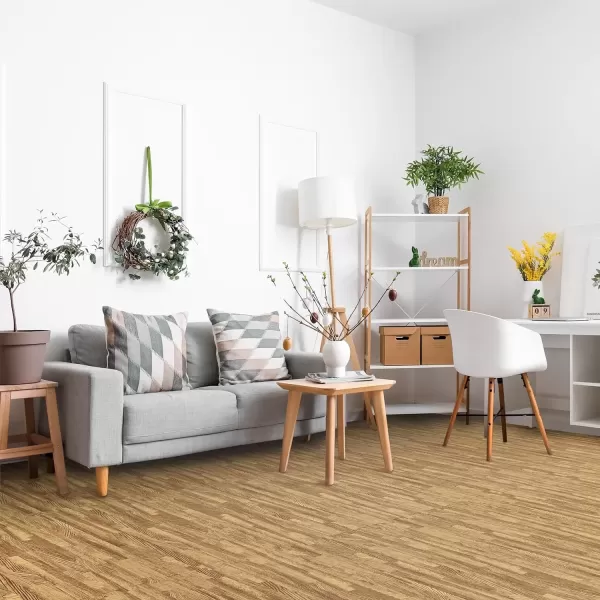 imageSorbus 96 Sq Ft Wood Grain Floor Tiles Foam Mat EVA Interlocking Mats Tile 38Inch Thick Flooring Wood Puzzle Exercise Mats wBorders  Home Playroom Basement Apartment Trade Show Baby DanceWood Grain  Light