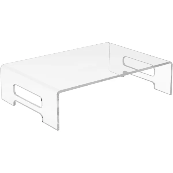 imageSorbus Acrylic Monitor Stand  12 x 8 x 3  Clear Laptop Riser with Carry Handles  Use as Desktop Monitor Stand Computer Desk Tray Bed Tray or Food Display RiserLarge