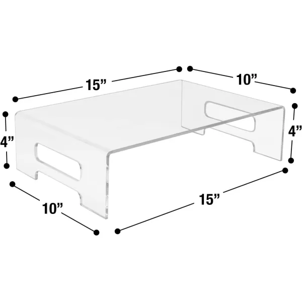 imageSorbus Acrylic Monitor Stand  12 x 8 x 3  Clear Laptop Riser with Carry Handles  Use as Desktop Monitor Stand Computer Desk Tray Bed Tray or Food Display RiserLarge