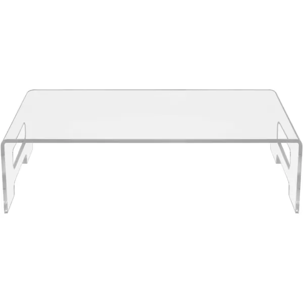 imageSorbus Acrylic Monitor Stand  12 x 8 x 3  Clear Laptop Riser with Carry Handles  Use as Desktop Monitor Stand Computer Desk Tray Bed Tray or Food Display RiserMedium