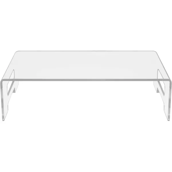 imageSorbus Acrylic Monitor Stand  12 x 8 x 3  Clear Laptop Riser with Carry Handles  Use as Desktop Monitor Stand Computer Desk Tray Bed Tray or Food Display RiserLarge