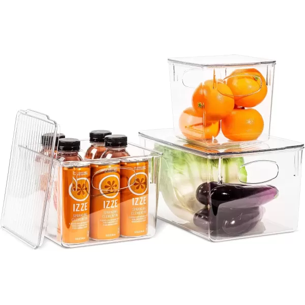 imageSorbus Clear Plastic Storage Bins with Lids  for Kitchen Organization Pantry Organizers and Storage Fridge Organizer Cabinet Organizer Refrigerator Organizer Bins  Clear Storage Bins 6 pack3 Pack