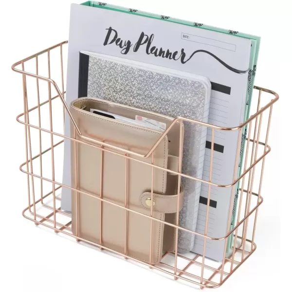 imageSorbus Desk Organizer Set Rose Gold 5Piece Desk Accessories Set Includes Pencil Cup Holder Letter Sorter Letter Tray Hanging File Organizer and Sticky Note holder for Home or Office CopperCopperRose Gold