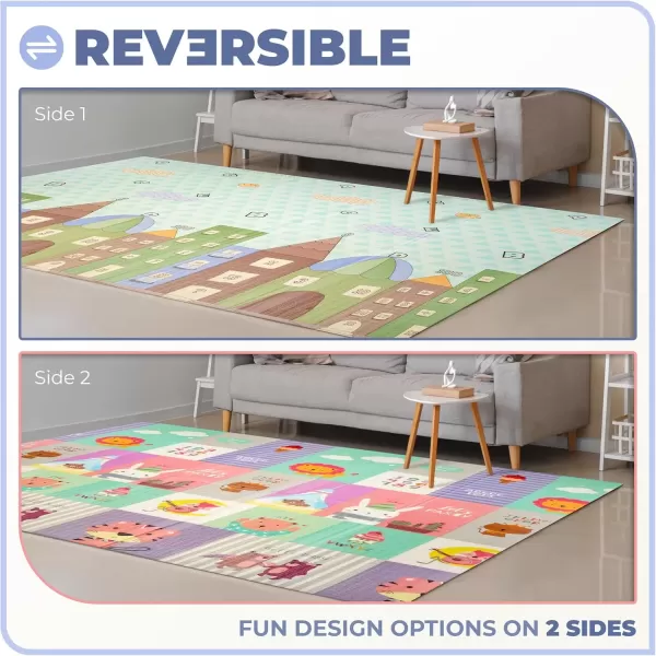 imageSorbus Foldable Baby Play Mat Kids Foam Mats for Floor with Travel Bag  Waterproof Foldable Play Mats for Babies Infants Toddlers and Kids Playtime ampamp Tummy Time 78x70x04 Charming NeighborhoodEasy Street