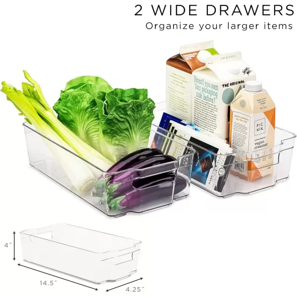 imageSorbus Fridge Bins and Freezer Bins Refrigerator Organizer Stackable Food Storage Containers BPAFree Drawer Organizers for Refrigerator Freezer and Pantry Pack of 66 pack