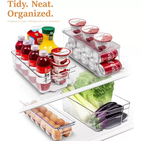 imageSorbus Fridge Bins and Freezer Bins Refrigerator Organizer Stackable Food Storage Containers BPAFree Drawer Organizers for Refrigerator Freezer and Pantry Pack of 64 Pack