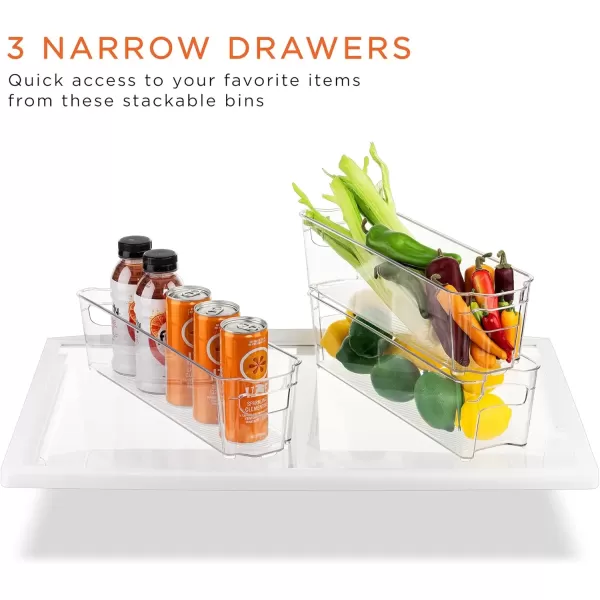 imageSorbus Fridge Bins and Freezer Bins Refrigerator Organizer Stackable Food Storage Containers BPAFree Drawer Organizers for Refrigerator Freezer and Pantry Pack of 68 Pack