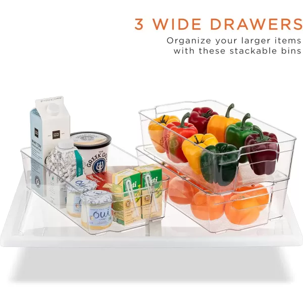 imageSorbus Fridge Bins and Freezer Bins Refrigerator Organizer Stackable Food Storage Containers BPAFree Drawer Organizers for Refrigerator Freezer and Pantry Pack of 68 Pack