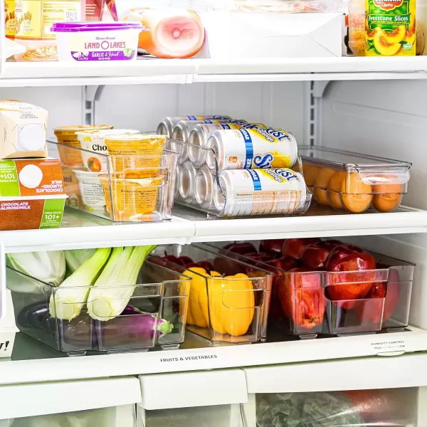 imageSorbus Fridge Bins and Freezer Bins Refrigerator Organizer Stackable Food Storage Containers BPAFree Drawer Organizers for Refrigerator Freezer and Pantry Pack of 66 pack