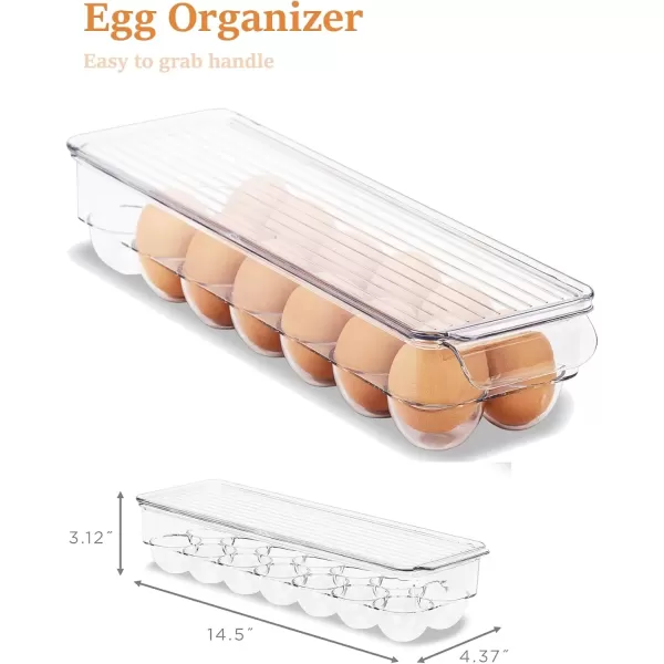 imageSorbus Fridge Bins and Freezer Bins Refrigerator Organizer Stackable Food Storage Containers BPAFree Drawer Organizers for Refrigerator Freezer and Pantry Pack of 64 Pack