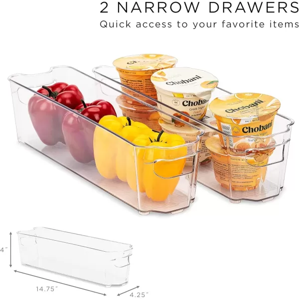 imageSorbus Fridge Bins and Freezer Bins Refrigerator Organizer Stackable Food Storage Containers BPAFree Drawer Organizers for Refrigerator Freezer and Pantry Pack of 66 pack