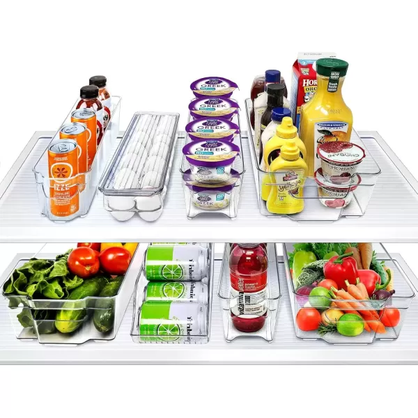 imageSorbus Fridge Bins and Freezer Bins Refrigerator Organizer Stackable Food Storage Containers BPAFree Drawer Organizers for Refrigerator Freezer and Pantry Pack of 68 Pack