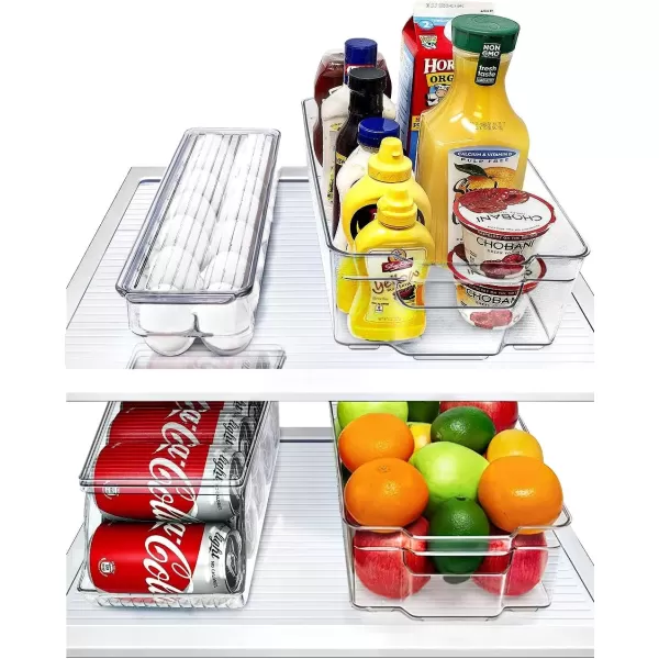 imageSorbus Fridge Bins and Freezer Bins Refrigerator Organizer Stackable Food Storage Containers BPAFree Drawer Organizers for Refrigerator Freezer and Pantry Pack of 64 Pack