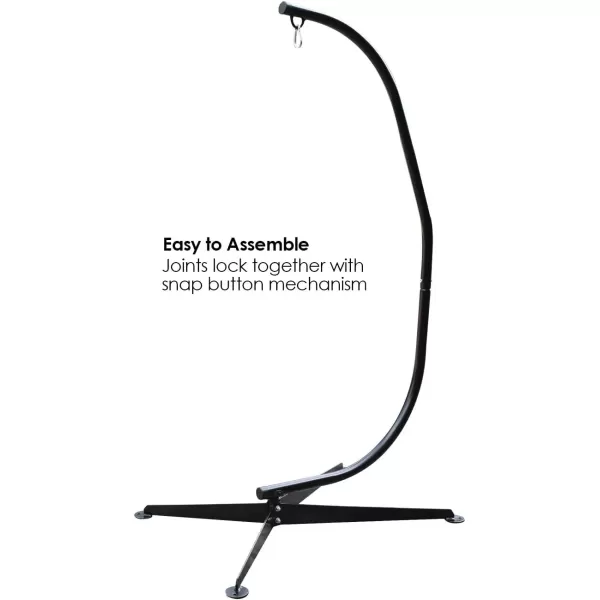imageSorbus Hammock Chair Stand Hanging Chair Stand Heavy Duty Steel Sensory Swing Stand Weather ampamp Rust Resistant Arc Stand Adjustable Portable Stand 330lbs  TreeLoungerAir PorchIndoorOutdoorYard32 x 52 C Stand