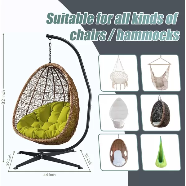 imageSorbus Hammock Chair Stand Hanging Chair Stand Heavy Duty Steel Sensory Swing Stand Weather ampamp Rust Resistant Arc Stand Adjustable Portable Stand 330lbs  TreeLoungerAir PorchIndoorOutdoorYard32 x 52 C Stand