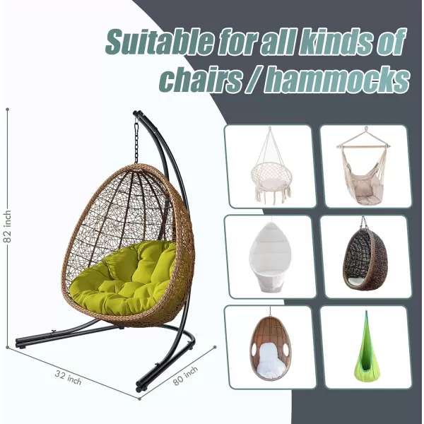 imageSorbus Hammock Chair Stand Hanging Chair Stand Heavy Duty Steel Sensory Swing Stand Weather ampamp Rust Resistant Arc Stand Adjustable Portable Stand 330lbs  TreeLoungerAir PorchIndoorOutdoorYard59 x 55 Arc Stand