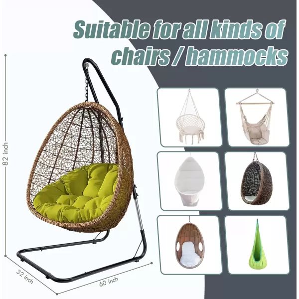 imageSorbus Hammock Chair Stand Hanging Chair Stand Heavy Duty Steel Sensory Swing Stand Weather ampamp Rust Resistant Arc Stand Adjustable Portable Stand 330lbs  TreeLoungerAir PorchIndoorOutdoorYard53 x 45 Adjustable Stand