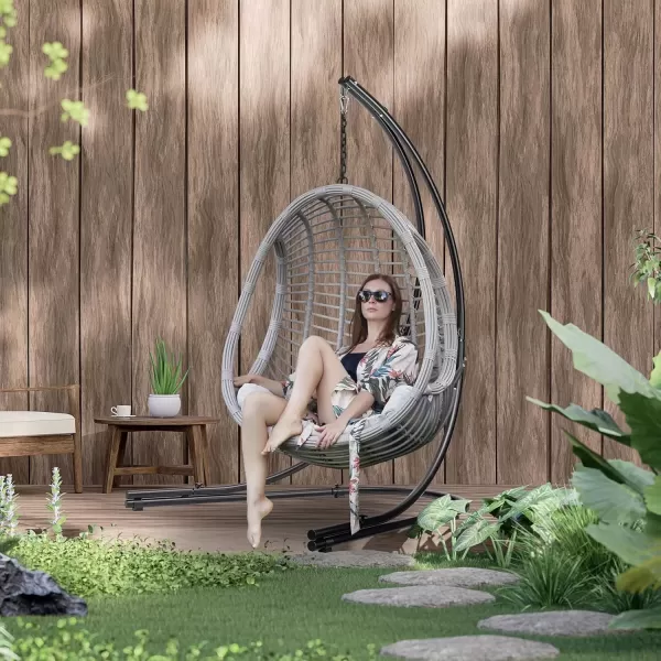 imageSorbus Hammock Chair Stand Hanging Chair Stand Heavy Duty Steel Sensory Swing Stand Weather ampamp Rust Resistant Arc Stand Adjustable Portable Stand 330lbs  TreeLoungerAir PorchIndoorOutdoorYard59 x 55 Arc Stand