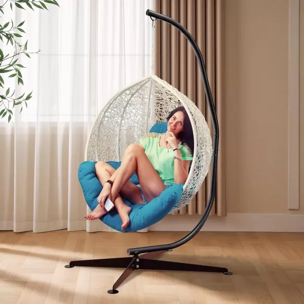 imageSorbus Hammock Chair Stand Hanging Chair Stand Heavy Duty Steel Sensory Swing Stand Weather ampamp Rust Resistant Arc Stand Adjustable Portable Stand 330lbs  TreeLoungerAir PorchIndoorOutdoorYard32 x 52 C Stand