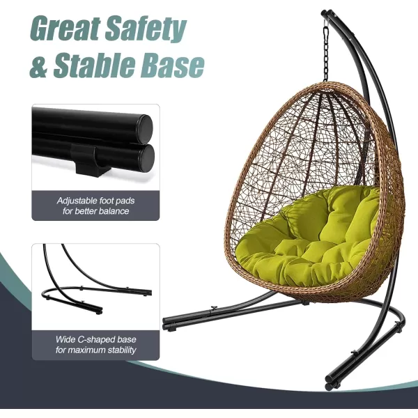 imageSorbus Hammock Chair Stand Hanging Chair Stand Heavy Duty Steel Sensory Swing Stand Weather ampamp Rust Resistant Arc Stand Adjustable Portable Stand 330lbs  TreeLoungerAir PorchIndoorOutdoorYard59 x 55 Arc Stand