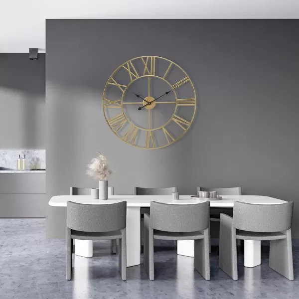 imageSorbus Large Wall Clock for Living Room Decor  24 inch Big Wall Clock Decorative  Battery Operated  Roman Numeral Analog Large Clock for Bedroom Room Home Kitchen Office Wall Decor WhiteGold