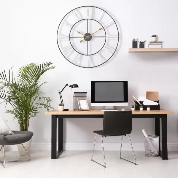 imageSorbus Large Wall Clock for Living Room Decor  24 inch Big Wall Clock Decorative  Battery Operated  Roman Numeral Analog Large Clock for Bedroom Room Home Kitchen Office Wall Decor WhiteWhite