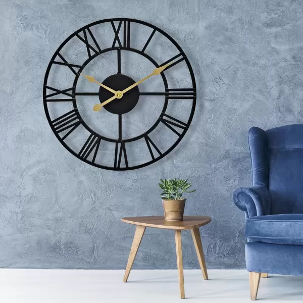 imageSorbus Large Wall Clock for Living Room Decor  24 inch Big Wall Clock Decorative  Battery Operated  Roman Numeral Analog Large Clock for Bedroom Room Home Kitchen Office Wall Decor WhiteBlack