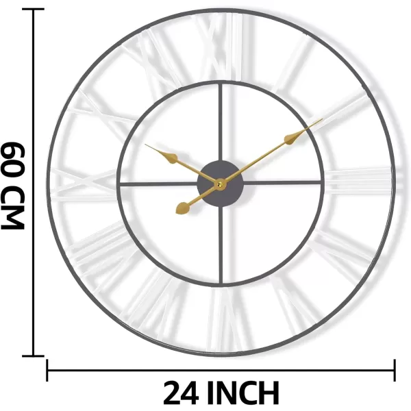 imageSorbus Large Wall Clock for Living Room Decor  24 inch Big Wall Clock Decorative  Battery Operated  Roman Numeral Analog Large Clock for Bedroom Room Home Kitchen Office Wall Decor WhiteWhite