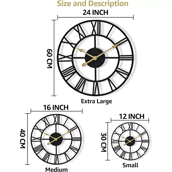 imageSorbus Large Wall Clock for Living Room Decor  24 inch Big Wall Clock Decorative  Battery Operated  Roman Numeral Analog Large Clock for Bedroom Room Home Kitchen Office Wall Decor WhiteBlack