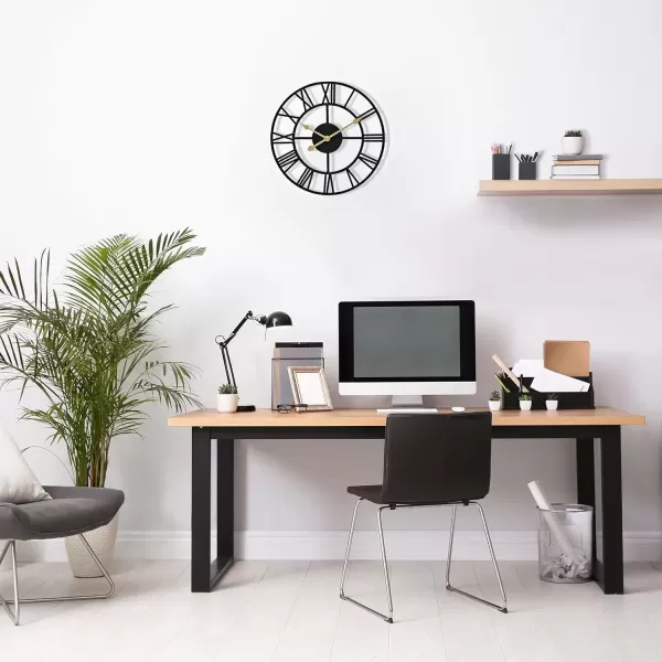 imageSorbus Large Wall Clock for Living Room Decor  24 inch Big Wall Clock Decorative  Battery Operated  Roman Numeral Analog Large Clock for Bedroom Room Home Kitchen Office Wall Decor WhiteBlack