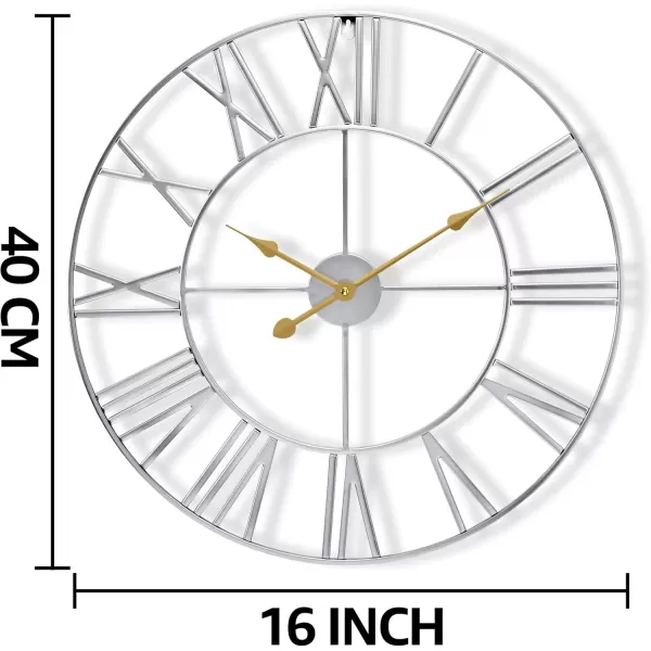 imageSorbus Large Wall Clock for Living Room Decor  24 inch Big Wall Clock Decorative  Battery Operated  Roman Numeral Analog Large Clock for Bedroom Room Home Kitchen Office Wall Decor WhiteSilver
