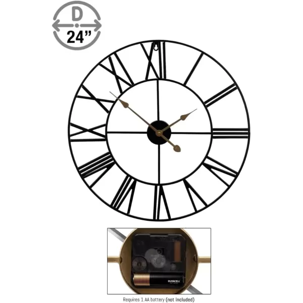 imageSorbus Large Wall Clock for Living Room Decor  24 inch Big Wall Clock Decorative  Battery Operated  Roman Numeral Analog Large Clock for Bedroom Room Home Kitchen Office Wall Decor WhiteBlack