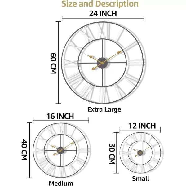 imageSorbus Large Wall Clock for Living Room Decor  24 inch Big Wall Clock Decorative  Battery Operated  Roman Numeral Analog Large Clock for Bedroom Room Home Kitchen Office Wall Decor WhiteWhite