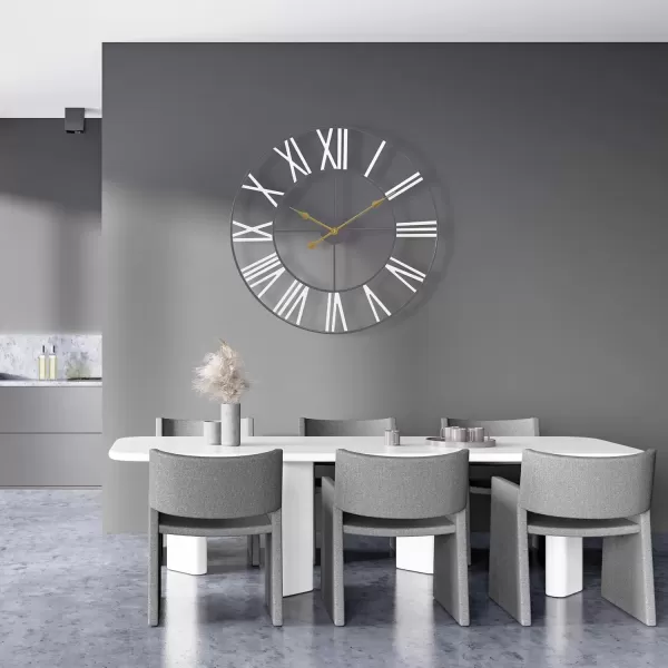 imageSorbus Large Wall Clock for Living Room Decor  24 inch Big Wall Clock Decorative  Battery Operated  Roman Numeral Analog Large Clock for Bedroom Room Home Kitchen Office Wall Decor WhiteWhite