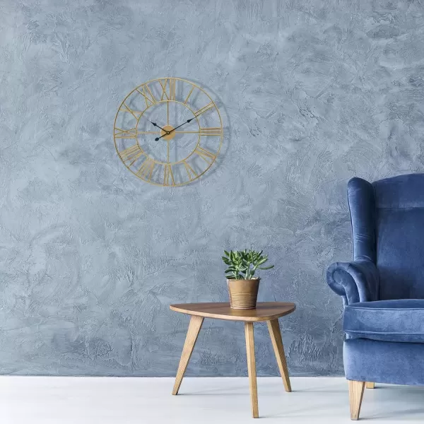 imageSorbus Large Wall Clock for Living Room Decor  24 inch Big Wall Clock Decorative  Battery Operated  Roman Numeral Analog Large Clock for Bedroom Room Home Kitchen Office Wall Decor WhiteGold
