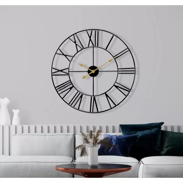 imageSorbus Large Wall Clock for Living Room Decor  24 inch Big Wall Clock Decorative  Battery Operated  Roman Numeral Analog Large Clock for Bedroom Room Home Kitchen Office Wall Decor WhiteBlack