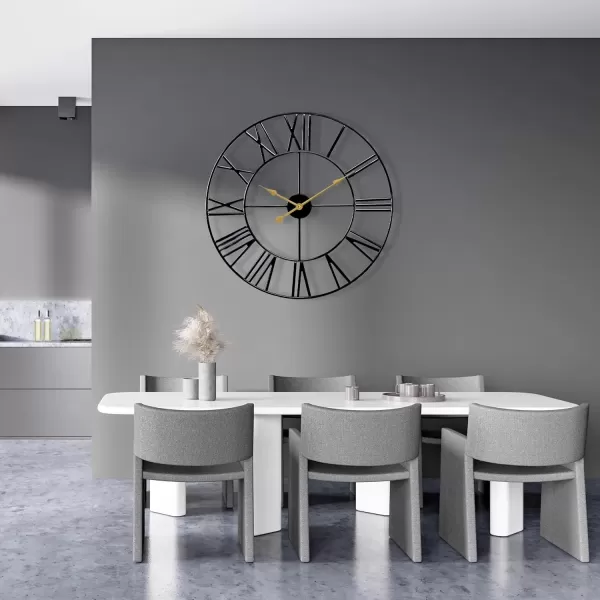 imageSorbus Large Wall Clock for Living Room Decor  24 inch Big Wall Clock Decorative  Battery Operated  Roman Numeral Analog Large Clock for Bedroom Room Home Kitchen Office Wall Decor WhiteBlack