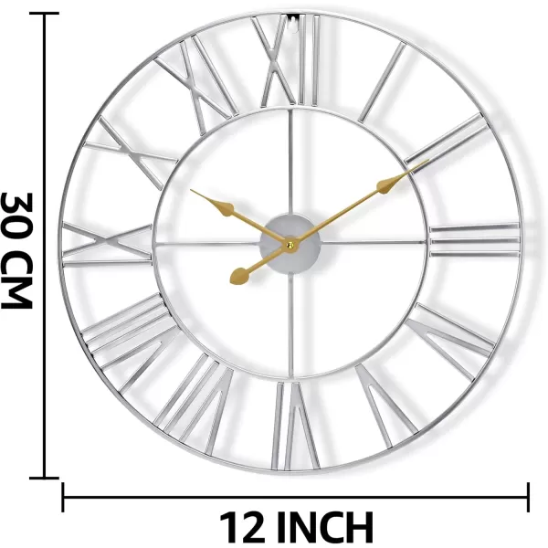 imageSorbus Large Wall Clock for Living Room Decor  24 inch Big Wall Clock Decorative  Battery Operated  Roman Numeral Analog Large Clock for Bedroom Room Home Kitchen Office Wall Decor WhiteSilver