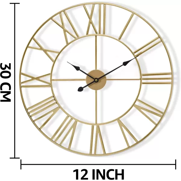imageSorbus Large Wall Clock for Living Room Decor  24 inch Big Wall Clock Decorative  Battery Operated  Roman Numeral Analog Large Clock for Bedroom Room Home Kitchen Office Wall Decor WhiteGold