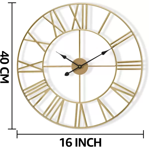 imageSorbus Large Wall Clock for Living Room Decor  24 inch Big Wall Clock Decorative  Battery Operated  Roman Numeral Analog Large Clock for Bedroom Room Home Kitchen Office Wall Decor WhiteGold