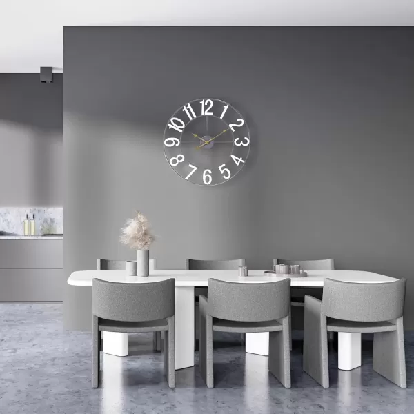 imageSorbus Large Wall Clock for Living Room Decor  Wall Clock for Kitchen  16 inch Big Wall Clock Decorative  Metal Wall Art  Analog Large Clock for Bedroom Home Kitchen Office Wall Decor WhiteWhite