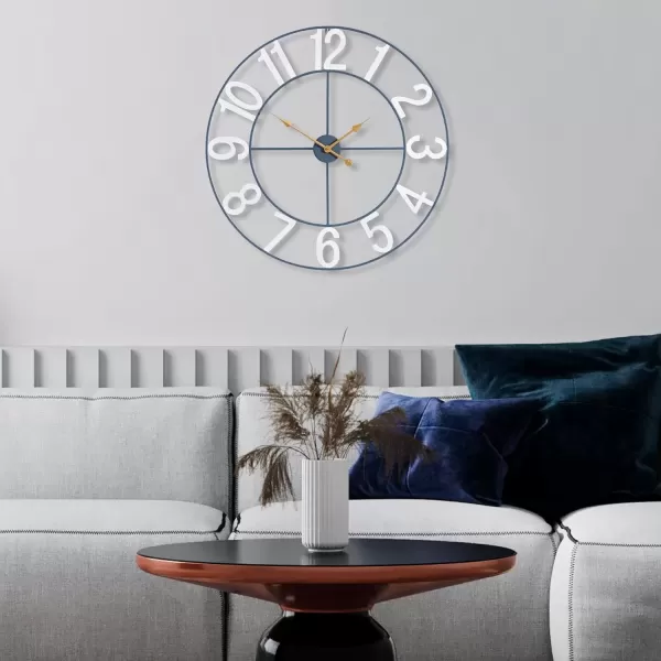 imageSorbus Large Wall Clock for Living Room Decor  Wall Clock for Kitchen  16 inch Big Wall Clock Decorative  Metal Wall Art  Analog Large Clock for Bedroom Home Kitchen Office Wall Decor WhiteWhite