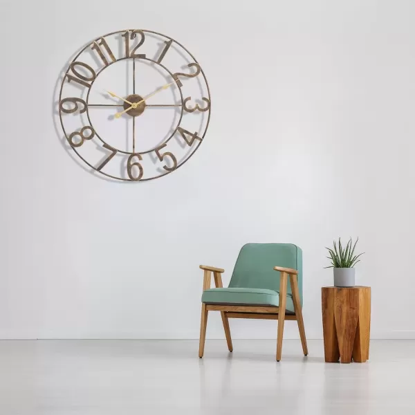 imageSorbus Large Wall Clock for Living Room Decor  Wall Clock for Kitchen  16 inch Big Wall Clock Decorative  Metal Wall Art  Analog Large Clock for Bedroom Home Kitchen Office Wall Decor WhiteBronze
