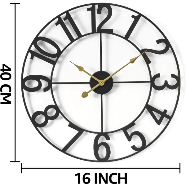 imageSorbus Large Wall Clock for Living Room Decor  Wall Clock for Kitchen  16 inch Big Wall Clock Decorative  Metal Wall Art  Analog Large Clock for Bedroom Home Kitchen Office Wall Decor WhiteBlack