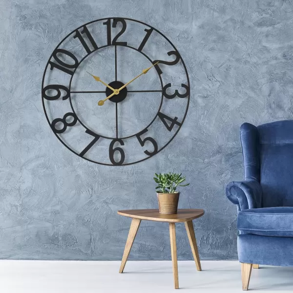 imageSorbus Large Wall Clock for Living Room Decor  Wall Clock for Kitchen  16 inch Big Wall Clock Decorative  Metal Wall Art  Analog Large Clock for Bedroom Home Kitchen Office Wall Decor WhiteBlack