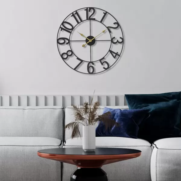 imageSorbus Large Wall Clock for Living Room Decor  Wall Clock for Kitchen  16 inch Big Wall Clock Decorative  Metal Wall Art  Analog Large Clock for Bedroom Home Kitchen Office Wall Decor WhiteBlack