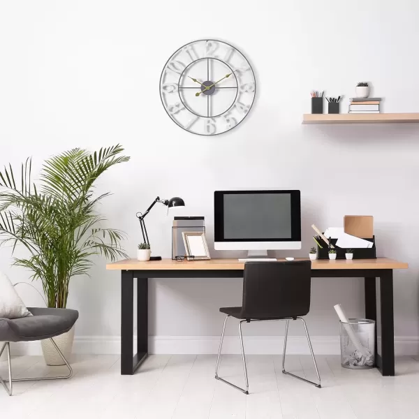 imageSorbus Large Wall Clock for Living Room Decor  Wall Clock for Kitchen  16 inch Big Wall Clock Decorative  Metal Wall Art  Analog Large Clock for Bedroom Home Kitchen Office Wall Decor WhiteWhite