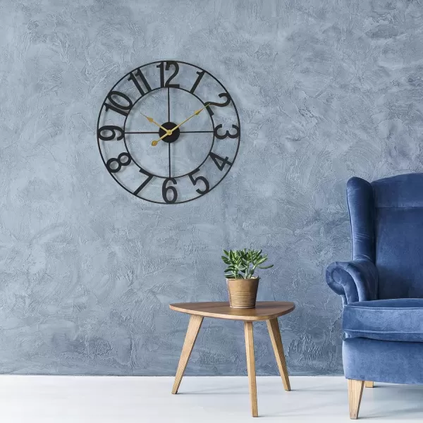 imageSorbus Large Wall Clock for Living Room Decor  Wall Clock for Kitchen  16 inch Big Wall Clock Decorative  Metal Wall Art  Analog Large Clock for Bedroom Home Kitchen Office Wall Decor WhiteBlack