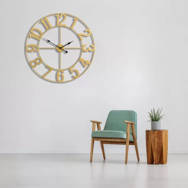 imageSorbus Large Wall Clock for Living Room Decor  Wall Clock for Kitchen  16 inch Big Wall Clock Decorative  Metal Wall Art  Analog Large Clock for Bedroom Home Kitchen Office Wall Decor WhiteGold